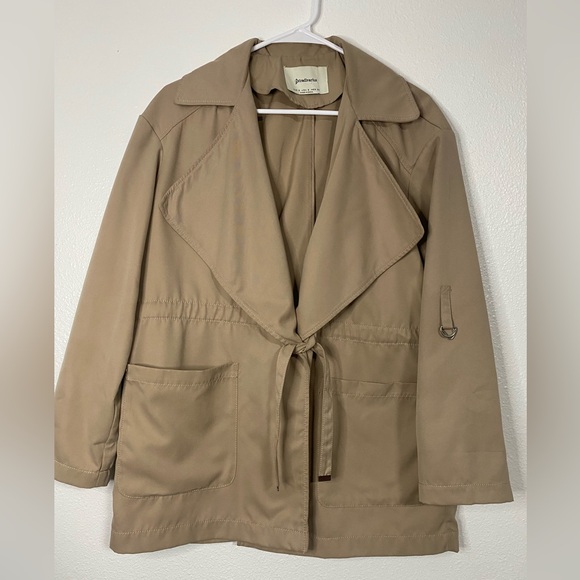 Stradivarius Olive Trench Coat Size S - Picture 5 of 16